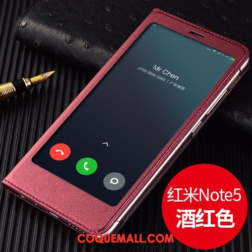 Étui Xiaomi Redmi Note 5 Incassable Or Petit, Coque Xiaomi Redmi Note 5 Rouge Clamshell Beige