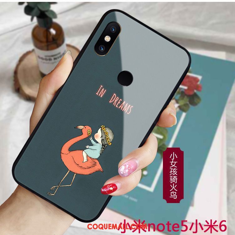 Étui Xiaomi Redmi Note 5 Noir Oiseau Rouge, Coque Xiaomi Redmi Note 5 Téléphone Portable Protection Beige