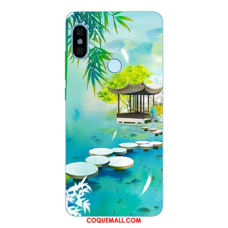 Étui Xiaomi Redmi Note 5 Paysage Téléphone Portable Silicone, Coque Xiaomi Redmi Note 5 Vent Bleu Beige