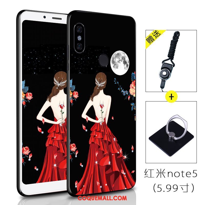 Étui Xiaomi Redmi Note 5 Peinture Rouge Incassable, Coque Xiaomi Redmi Note 5 Fluide Doux Téléphone Portable Beige