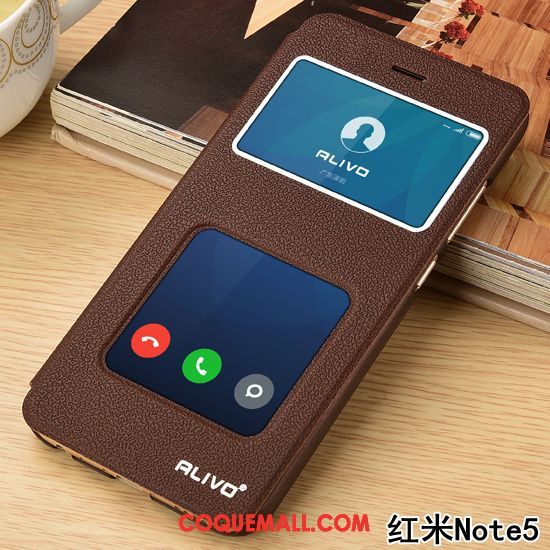 Étui Xiaomi Redmi Note 5 Protection Foncé Petit, Coque Xiaomi Redmi Note 5 Téléphone Portable Clamshell Beige