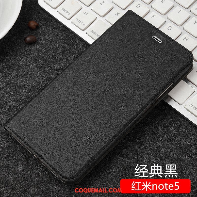 Étui Xiaomi Redmi Note 5 Rouge Clamshell Étui En Cuir, Coque Xiaomi Redmi Note 5 Téléphone Portable Protection Beige