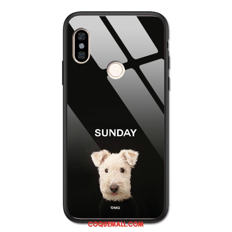 Étui Xiaomi Redmi Note 5 Rouge Petit Chiens, Coque Xiaomi Redmi Note 5 Personnalité Verre Beige