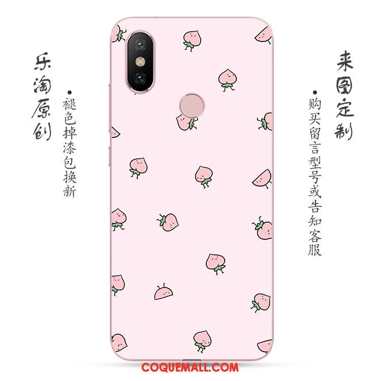 Étui Xiaomi Redmi Note 5 Rouge Petit Frais, Coque Xiaomi Redmi Note 5 Fluide Doux Rose Beige