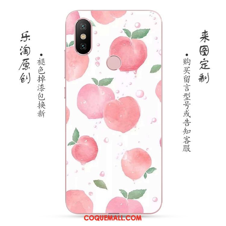 Étui Xiaomi Redmi Note 5 Rouge Petit Frais, Coque Xiaomi Redmi Note 5 Fluide Doux Rose Beige