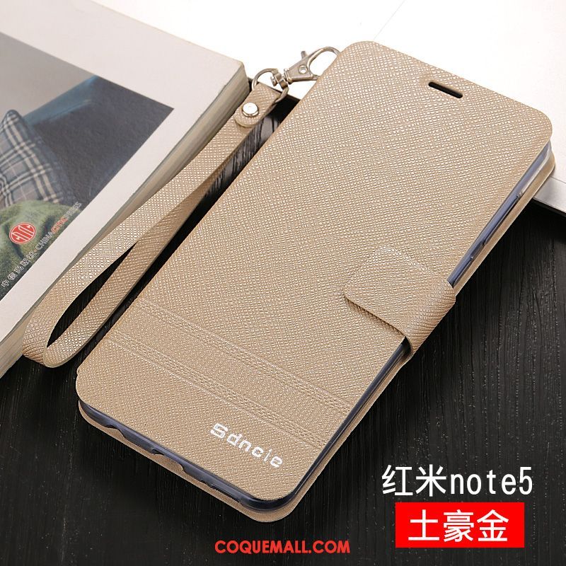 Étui Xiaomi Redmi Note 5 Rouge Tendance Incassable, Coque Xiaomi Redmi Note 5 Fluide Doux Étui En Cuir Braun Beige