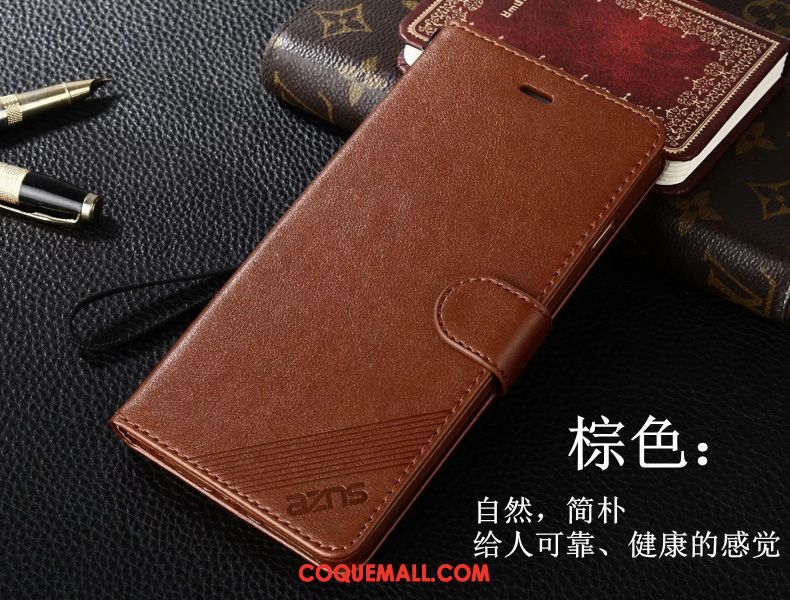 Étui Xiaomi Redmi Note 5 Rouge Étui En Cuir Petit, Coque Xiaomi Redmi Note 5 Téléphone Portable Haute Braun Beige
