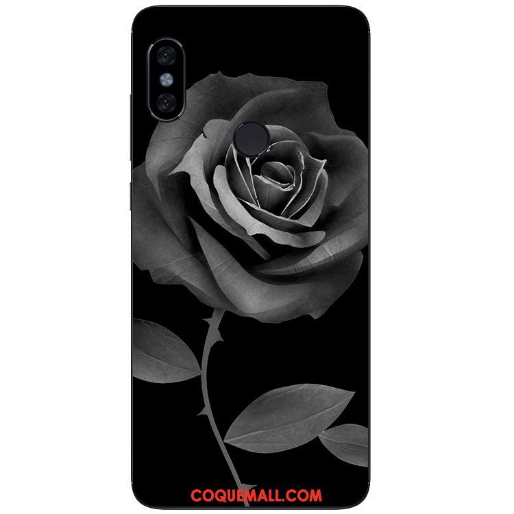 Étui Xiaomi Redmi Note 5 Silicone Téléphone Portable Fleurs, Coque Xiaomi Redmi Note 5 Noir Petit Beige