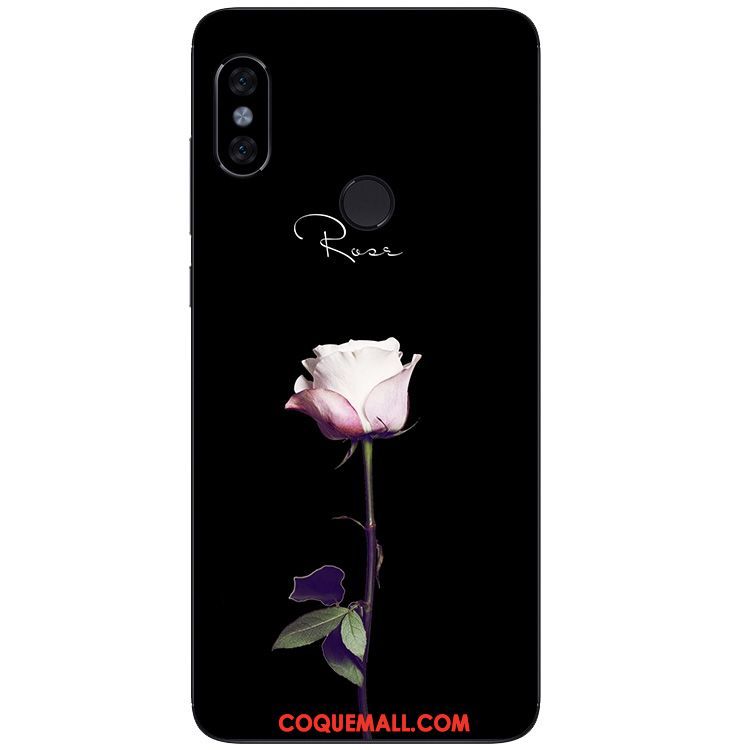 Étui Xiaomi Redmi Note 5 Silicone Téléphone Portable Fleurs, Coque Xiaomi Redmi Note 5 Noir Petit Beige