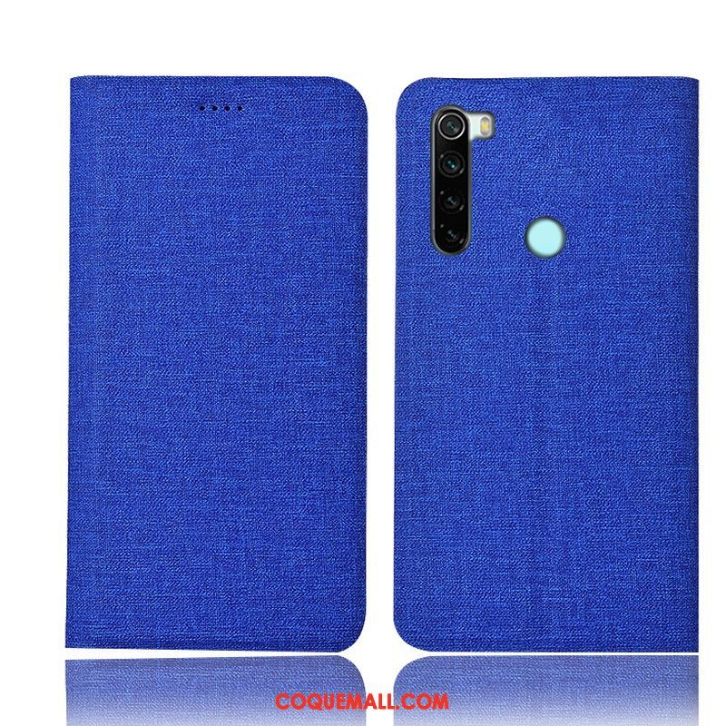 Étui Xiaomi Redmi Note 8 Pro Bleu Tout Compris Rouge, Coque Xiaomi Redmi Note 8 Pro Lin Protection Beige