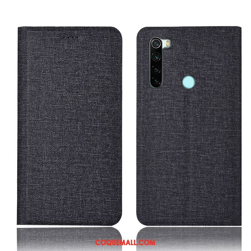 Étui Xiaomi Redmi Note 8 Pro Bleu Tout Compris Rouge, Coque Xiaomi Redmi Note 8 Pro Lin Protection Beige