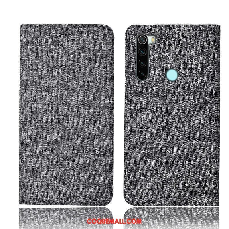 Étui Xiaomi Redmi Note 8 Pro Bleu Tout Compris Rouge, Coque Xiaomi Redmi Note 8 Pro Lin Protection Beige