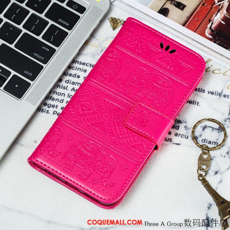 Étui Xiaomi Redmi Note 8 Pro Business Grand Rouge, Coque Xiaomi Redmi Note 8 Pro Gaufrage Téléphone Portable Beige