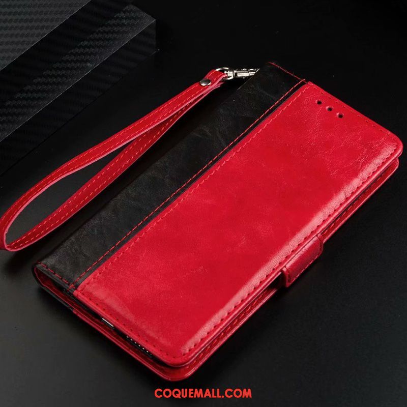 Étui Xiaomi Redmi Note 8 Pro Business Plier Rouge, Coque Xiaomi Redmi Note 8 Pro Membrane En Cuir Braun Beige