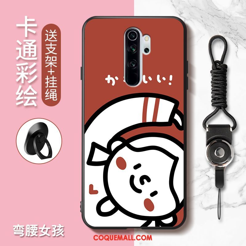 Étui Xiaomi Redmi Note 8 Pro Charmant Incassable Rouge, Coque Xiaomi Redmi Note 8 Pro Dessin Animé Téléphone Portable Orange Beige