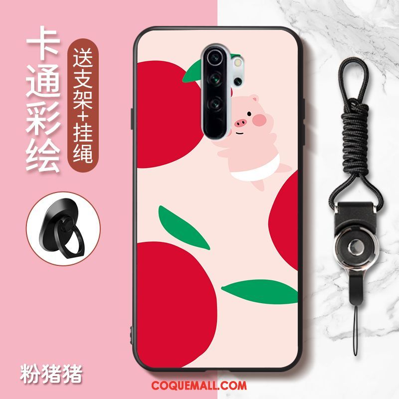 Étui Xiaomi Redmi Note 8 Pro Charmant Incassable Rouge, Coque Xiaomi Redmi Note 8 Pro Dessin Animé Téléphone Portable Orange Beige