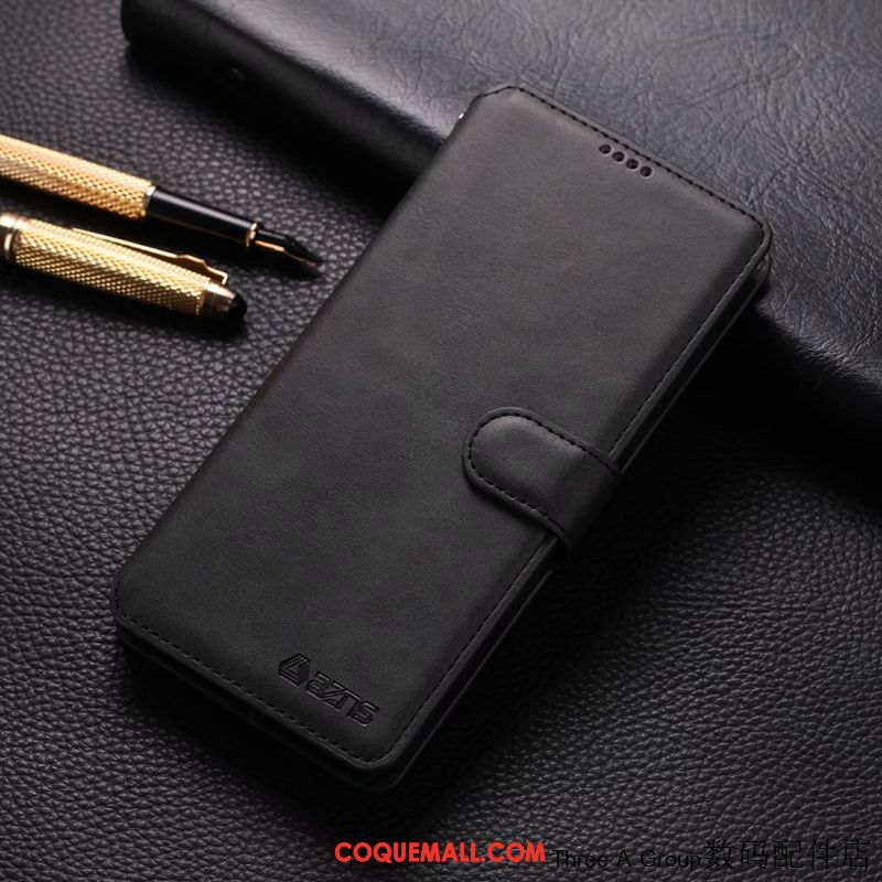 Étui Xiaomi Redmi Note 8 Pro Rouge Personnalité Business, Coque Xiaomi Redmi Note 8 Pro Téléphone Portable En Cuir Beige