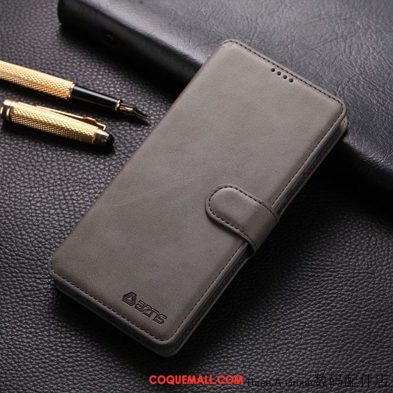 Étui Xiaomi Redmi Note 8 Pro Rouge Personnalité Business, Coque Xiaomi Redmi Note 8 Pro Téléphone Portable En Cuir Beige