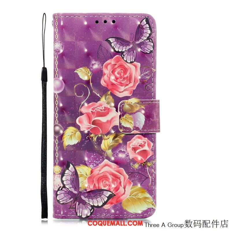 Étui Xiaomi Redmi Note 8 Pro Téléphone Portable Carte En Cuir, Coque Xiaomi Redmi Note 8 Pro Papillon Rouge Beige