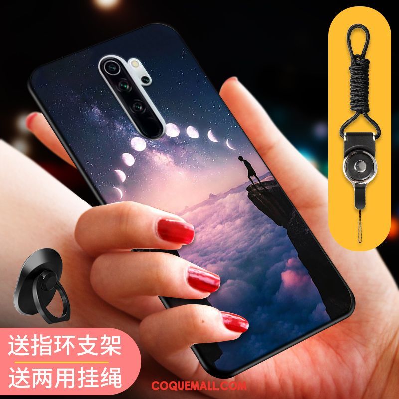Étui Xiaomi Redmi Note 8 Pro Téléphone Portable Chat Ornements Suspendus, Coque Xiaomi Redmi Note 8 Pro Support Incassable Beige