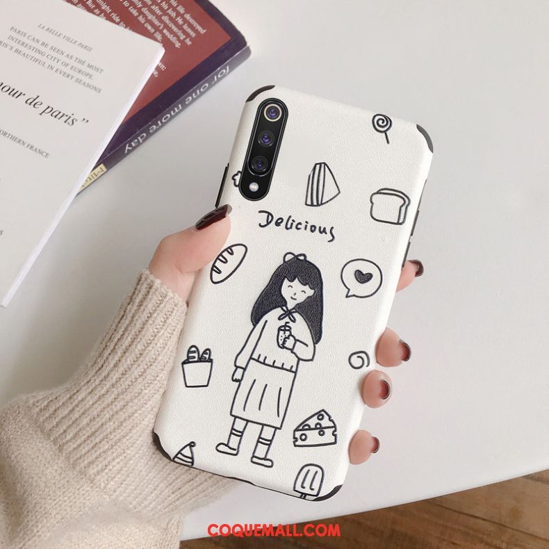 Étui Xiaomi Redmi Note 8t Blanc Dessin Animé Gaufrage, Coque Xiaomi Redmi Note 8t Jeunesse Personnalité Beige