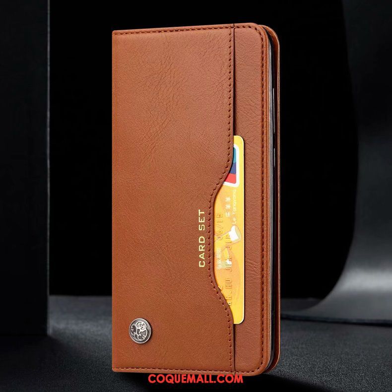 Étui Xiaomi Redmi Note 8t Carte Téléphone Portable En Cuir, Coque Xiaomi Redmi Note 8t Business Petit Braun Beige