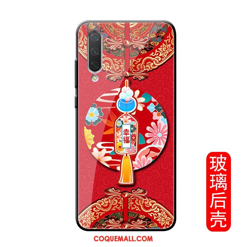 Étui Xiaomi Redmi Note 8t Style Chinois Miroir Protection, Coque Xiaomi Redmi Note 8t Personnalité Rouge Beige