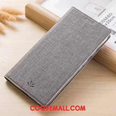 Étui Xiaomi Redmi Note 8t Tissu Petit Gris, Coque Xiaomi Redmi Note 8t Protection En Cuir Beige