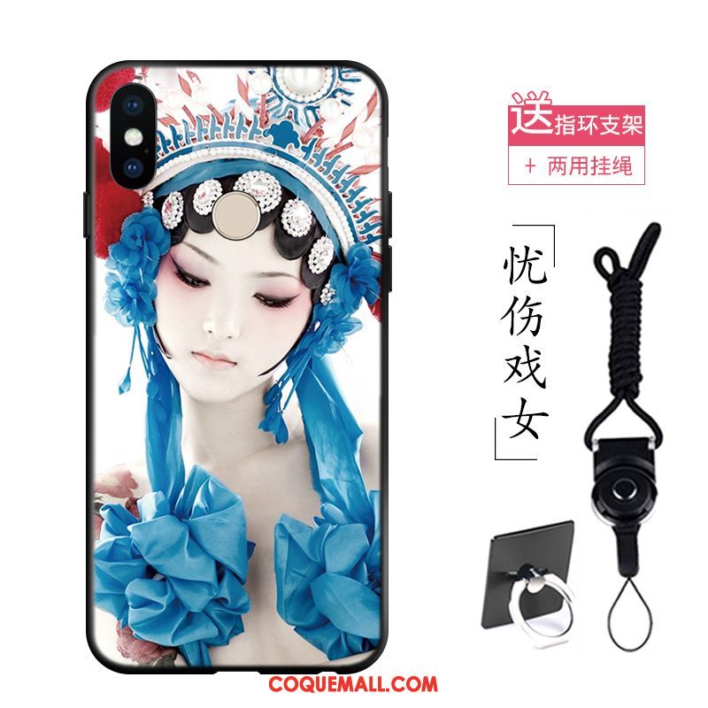 Étui Xiaomi Redmi S2 Bleu Tatouages Facebook, Coque Xiaomi Redmi S2 Rouge Style Chinois Beige