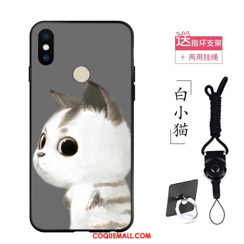 Étui Xiaomi Redmi S2 Chat Rose Créatif, Coque Xiaomi Redmi S2 Dessin Animé Fluide Doux Beige