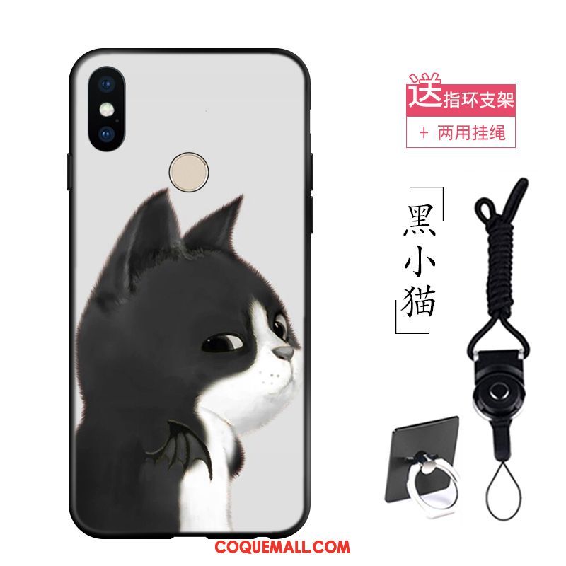 Étui Xiaomi Redmi S2 Chat Rose Créatif, Coque Xiaomi Redmi S2 Dessin Animé Fluide Doux Beige