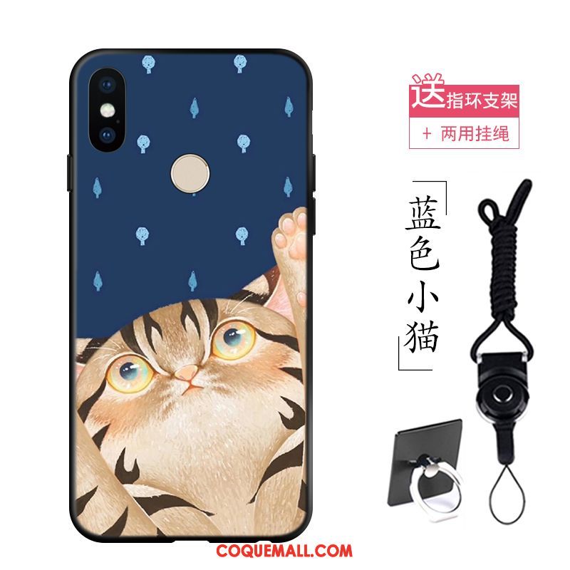 Étui Xiaomi Redmi S2 Chat Rose Créatif, Coque Xiaomi Redmi S2 Dessin Animé Fluide Doux Beige