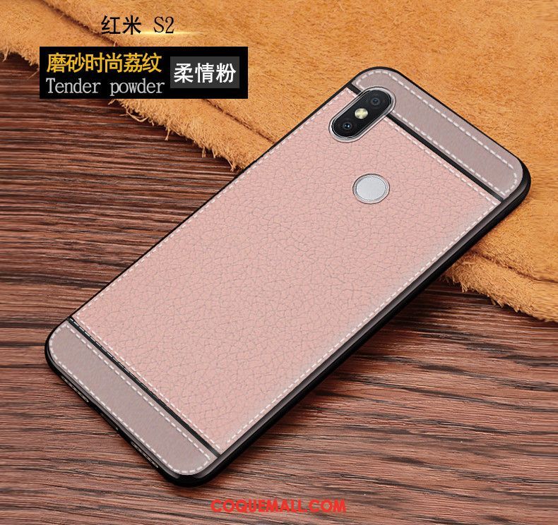 Étui Xiaomi Redmi S2 Délavé En Daim Tout Compris Modèle Fleurie, Coque Xiaomi Redmi S2 Fluide Doux Petit Beige