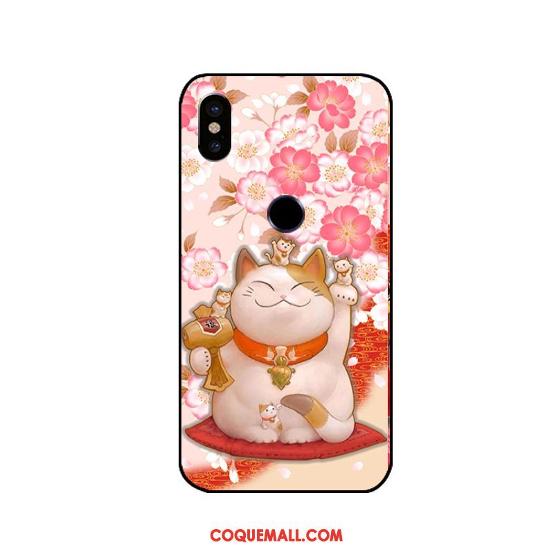 Étui Xiaomi Redmi S2 Gaufrage Protection Dessin Animé, Coque Xiaomi Redmi S2 Rouge Petit Beige