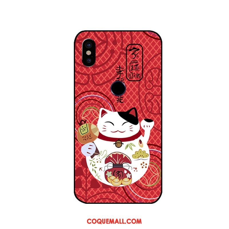 Étui Xiaomi Redmi S2 Gaufrage Protection Dessin Animé, Coque Xiaomi Redmi S2 Rouge Petit Beige