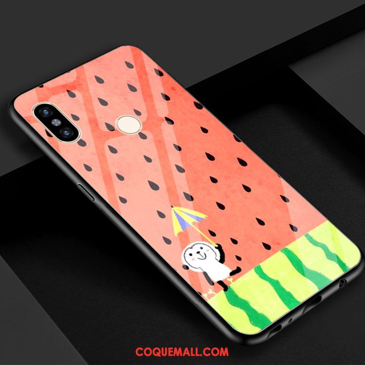 Étui Xiaomi Redmi S2 Miroir Vert Verre Trempé, Coque Xiaomi Redmi S2 Cool Petit Beige