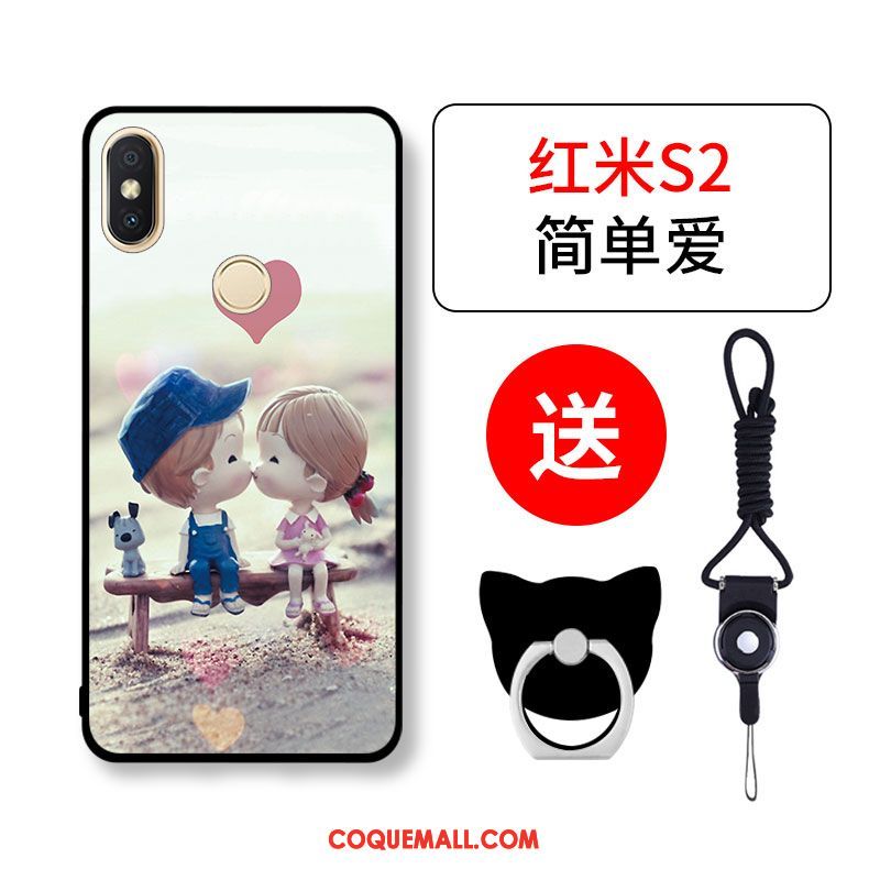 Étui Xiaomi Redmi S2 Personnalité Petit Incassable, Coque Xiaomi Redmi S2 Silicone Protection Beige