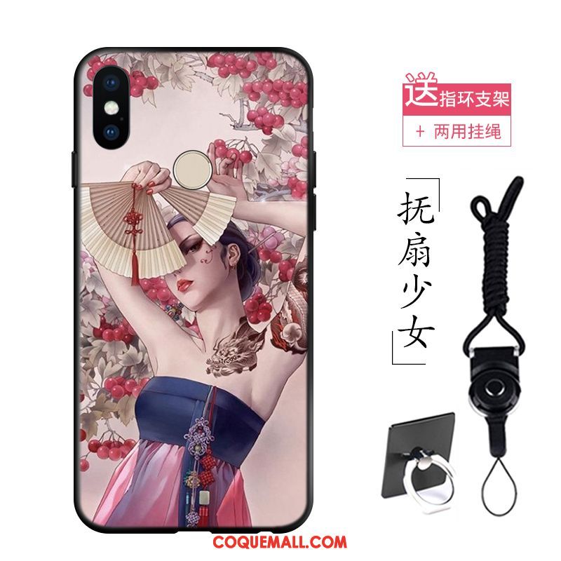 Étui Xiaomi Redmi S2 Personnalité Téléphone Portable Fluide Doux, Coque Xiaomi Redmi S2 Rose Tatouages Beige