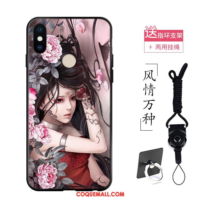 Étui Xiaomi Redmi S2 Personnalité Téléphone Portable Fluide Doux, Coque Xiaomi Redmi S2 Rose Tatouages Beige