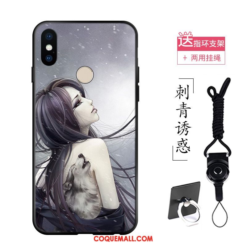 Étui Xiaomi Redmi S2 Personnalité Téléphone Portable Fluide Doux, Coque Xiaomi Redmi S2 Rose Tatouages Beige