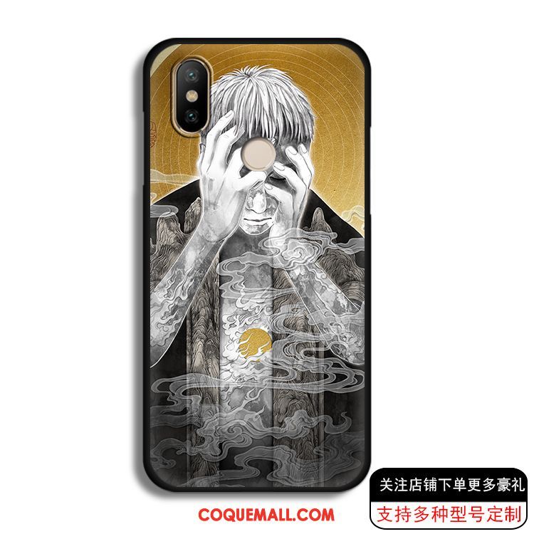 Étui Xiaomi Redmi S2 Petit Style Chinois Noir, Coque Xiaomi Redmi S2 Tendance Tout Compris Beige