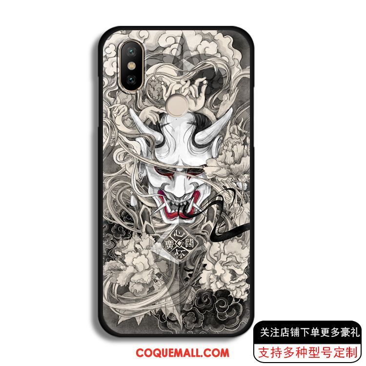 Étui Xiaomi Redmi S2 Petit Style Chinois Noir, Coque Xiaomi Redmi S2 Tendance Tout Compris Beige