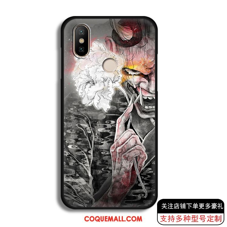 Étui Xiaomi Redmi S2 Petit Style Chinois Noir, Coque Xiaomi Redmi S2 Tendance Tout Compris Beige