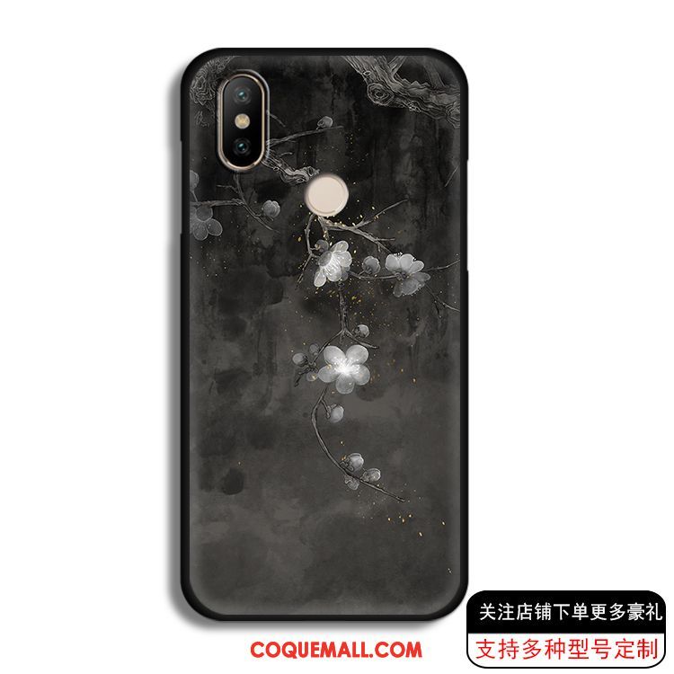 Étui Xiaomi Redmi S2 Petit Style Chinois Noir, Coque Xiaomi Redmi S2 Tendance Tout Compris Beige