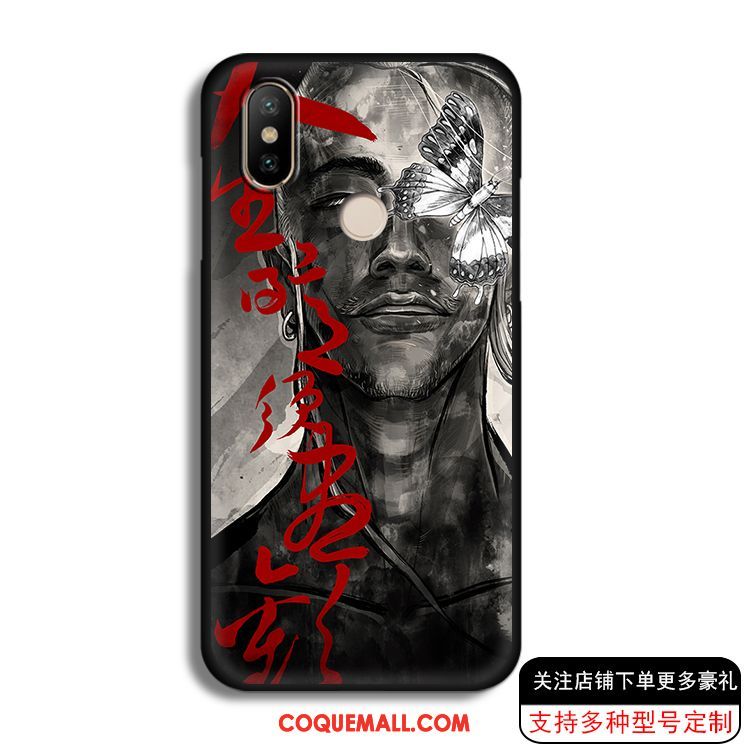 Étui Xiaomi Redmi S2 Petit Style Chinois Noir, Coque Xiaomi Redmi S2 Tendance Tout Compris Beige