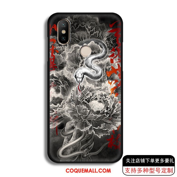 Étui Xiaomi Redmi S2 Petit Style Chinois Noir, Coque Xiaomi Redmi S2 Tendance Tout Compris Beige