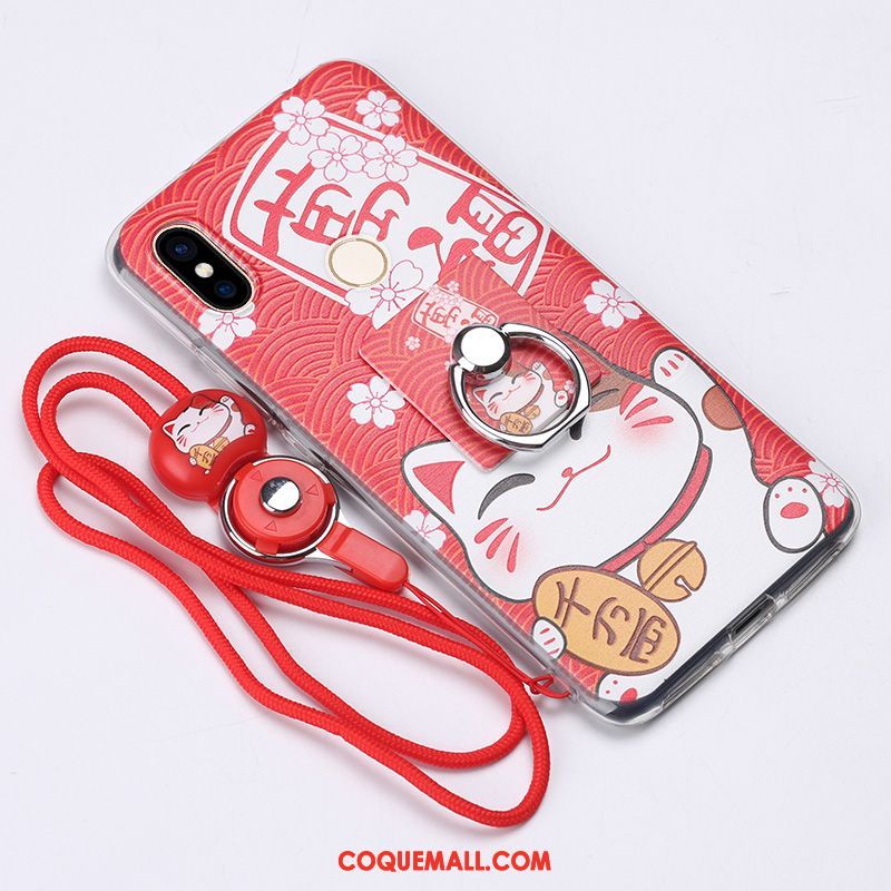 Étui Xiaomi Redmi S2 Protection Fluide Doux Téléphone Portable, Coque Xiaomi Redmi S2 Ornements Suspendus Rouge Beige