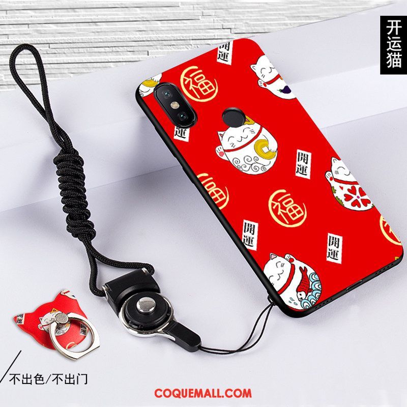 Étui Xiaomi Redmi S2 Protection Rouge Silicone, Coque Xiaomi Redmi S2 Ornements Suspendus Téléphone Portable Beige