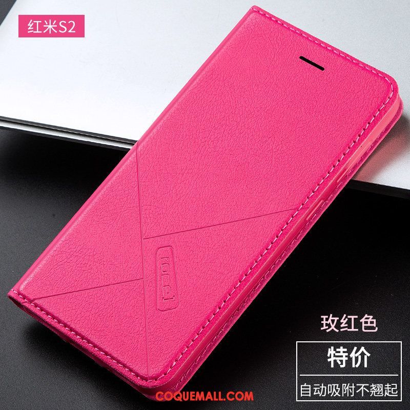 Étui Xiaomi Redmi S2 Rouge Petit Téléphone Portable, Coque Xiaomi Redmi S2 Tout Compris Étui En Cuir Braun Beige
