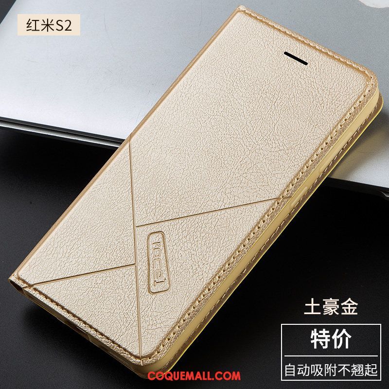 Étui Xiaomi Redmi S2 Rouge Petit Téléphone Portable, Coque Xiaomi Redmi S2 Tout Compris Étui En Cuir Braun Beige